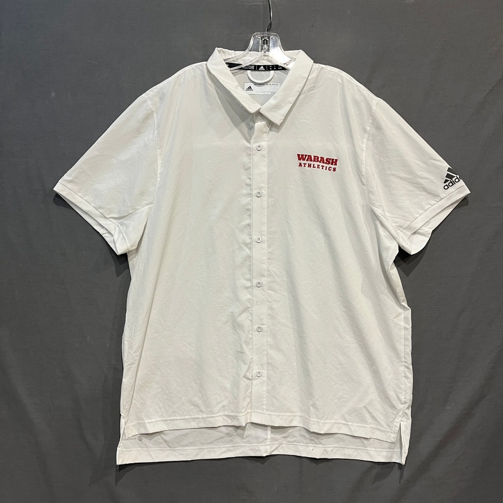 Wabash College Little Giants Button Down Performance Shirt Mens XL White Adidas